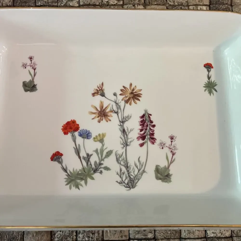 Louis Lourioux France Le Faune Wildflower Porcelain Baking Dish Ramekin Lot 10